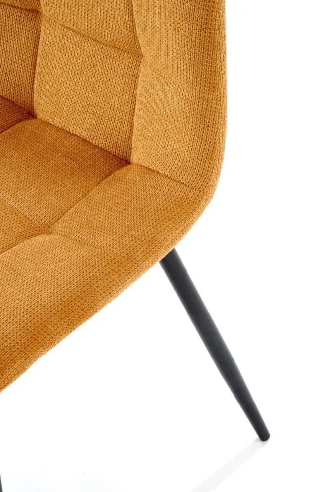 Krzesło tapicerowane K560 musztardowe na metalowych nogach I sklep meblowy MIRAT. styl LOFT