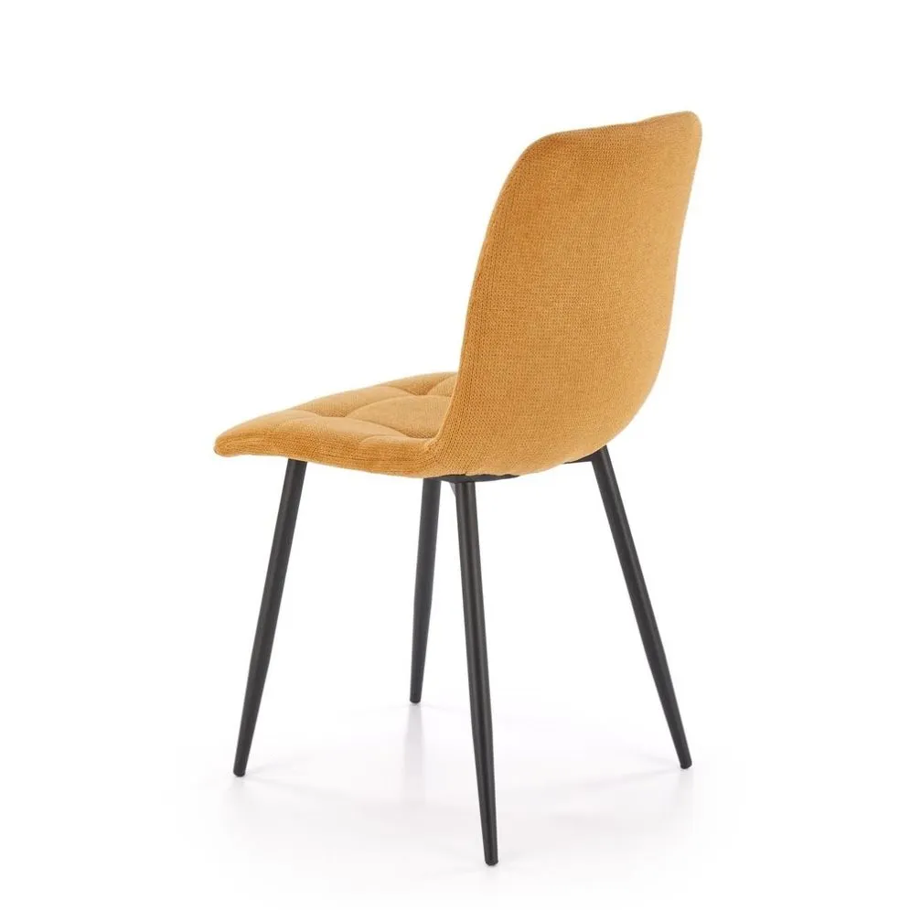Krzesło tapicerowane K560 musztardowe na metalowych nogach I sklep meblowy MIRAT. styl LOFT