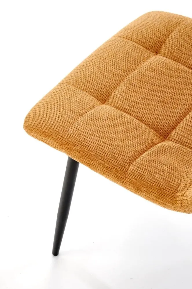 Krzesło tapicerowane K560 musztardowe na metalowych nogach I sklep meblowy MIRAT. styl LOFT