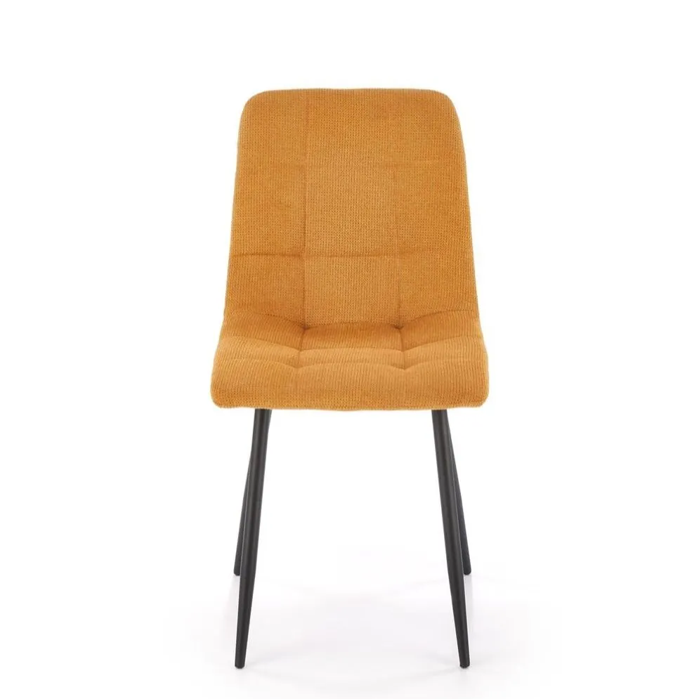 Krzesło tapicerowane K560 musztardowe na metalowych nogach I sklep meblowy MIRAT. styl LOFT