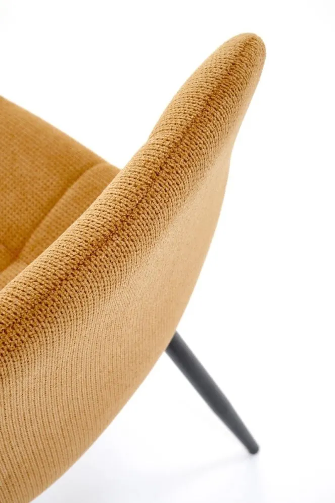 Krzesło tapicerowane K560 musztardowe na metalowych nogach I sklep meblowy MIRAT. styl LOFT