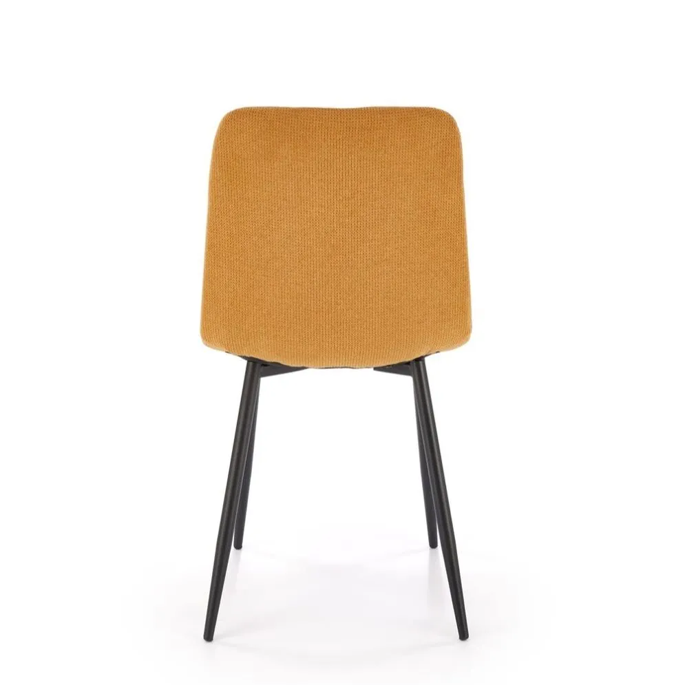 Krzesło tapicerowane K560 musztardowe na metalowych nogach I sklep meblowy MIRAT. styl LOFT