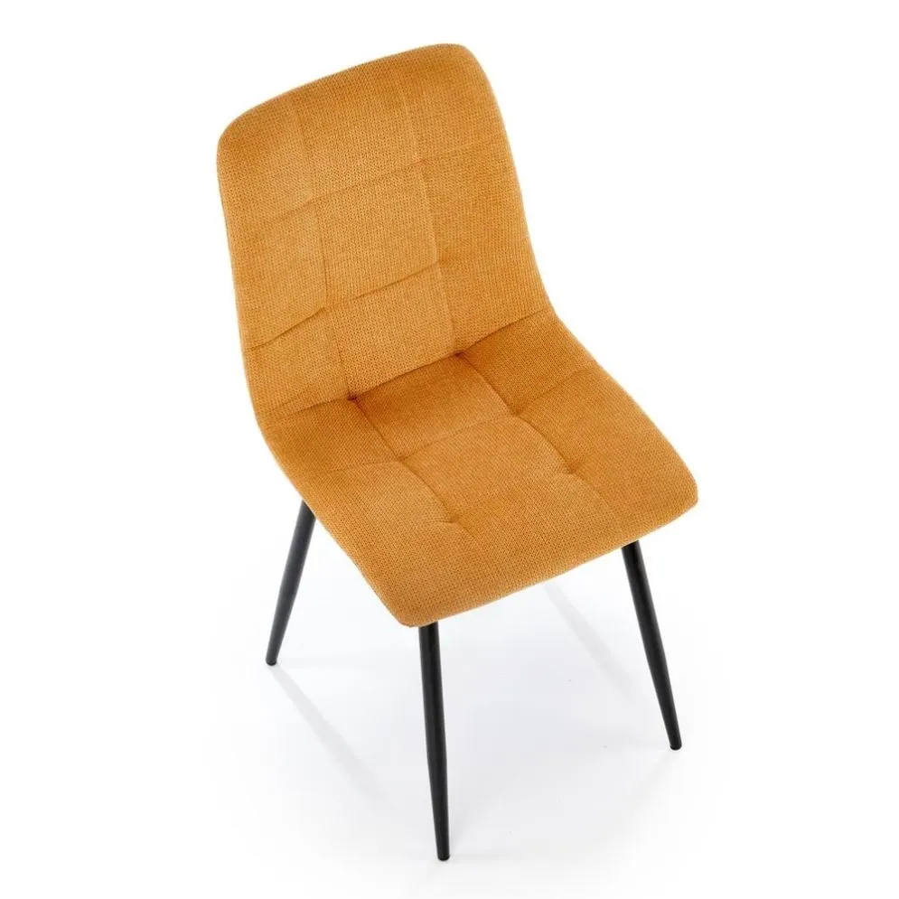 Krzesło tapicerowane K560 musztardowe na metalowych nogach I sklep meblowy MIRAT. styl LOFT