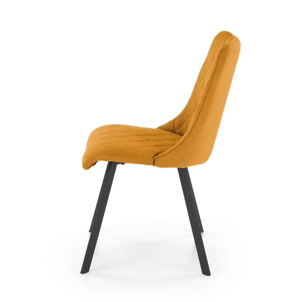 Krzesło tapicerowane K561 musztardowe na metalowych nogach I sklep meblowy MIRAT. styl GLAMOUR, LOFT