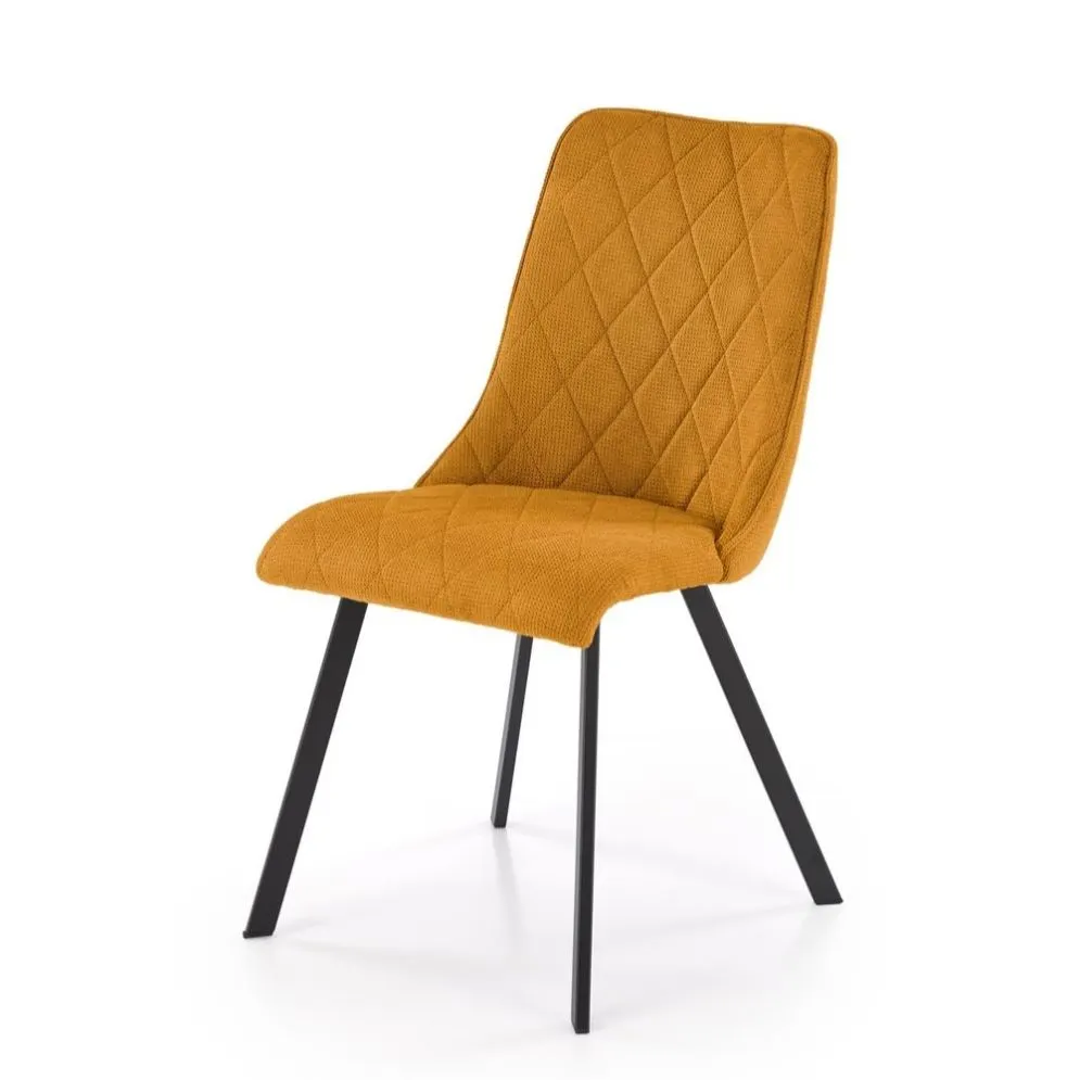 Krzesło tapicerowane K561 musztardowe na metalowych nogach I sklep meblowy MIRAT. styl GLAMOUR, LOFT