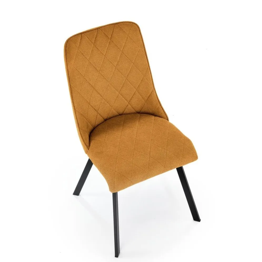 Krzesło tapicerowane K561 musztardowe na metalowych nogach I sklep meblowy MIRAT. styl GLAMOUR, LOFT