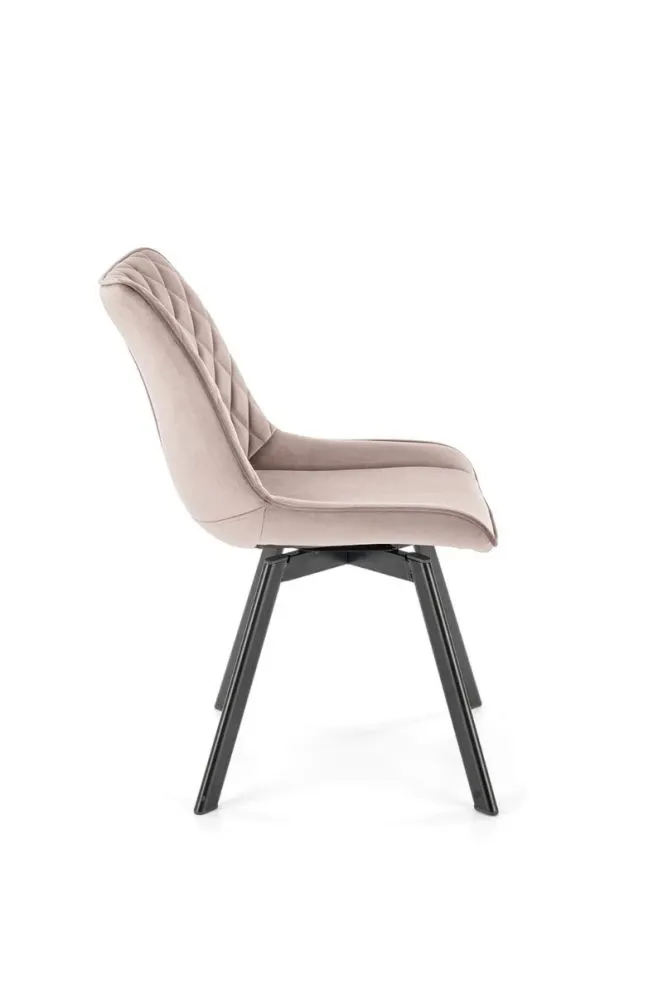 Krzesło tapicerowane K520 VELVET beżowe obracane na metalowych nogach I sklep meblowy MIRAT. styl GLAMOUR, LOFT