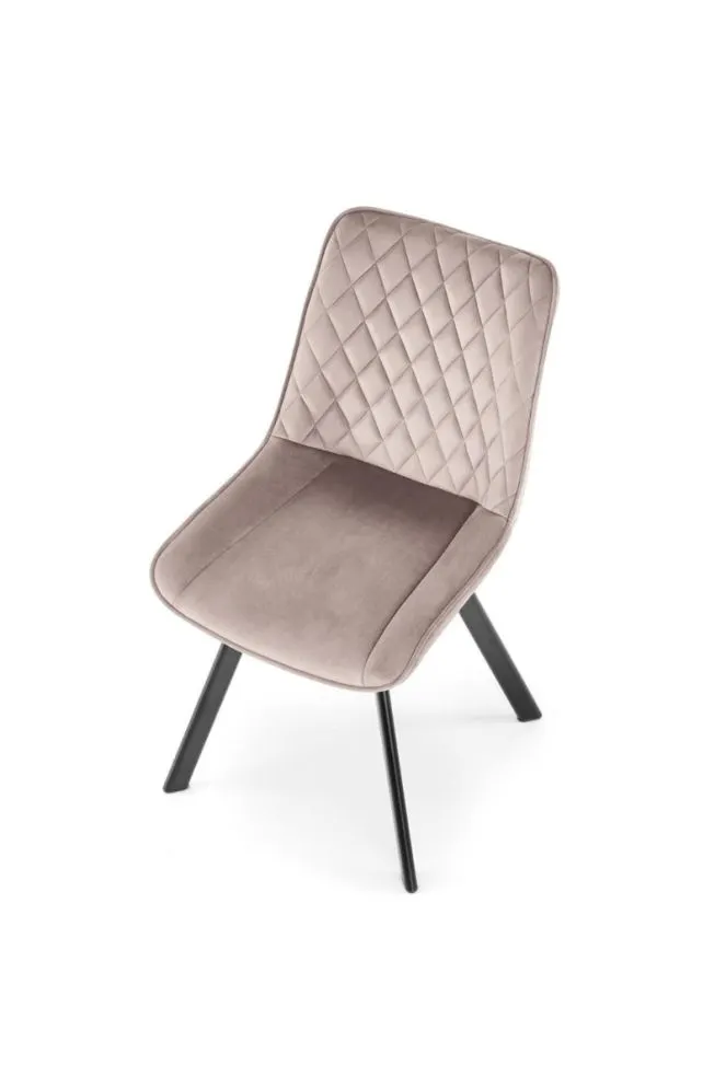 Krzesło tapicerowane K520 VELVET beżowe obracane na metalowych nogach I sklep meblowy MIRAT. styl GLAMOUR, LOFT
