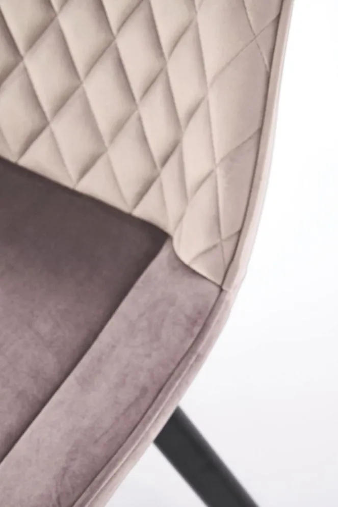 Krzesło tapicerowane K520 VELVET beżowe obracane na metalowych nogach I sklep meblowy MIRAT. styl GLAMOUR, LOFT