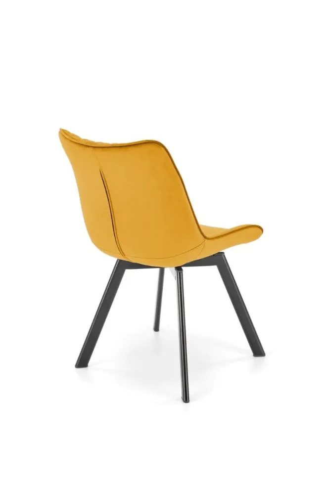 Krzesło tapicerowane K520 VELVET musztardowe obracane welurowe I sklep meblowy MIRAT. styl GLAMOUR, LOFT