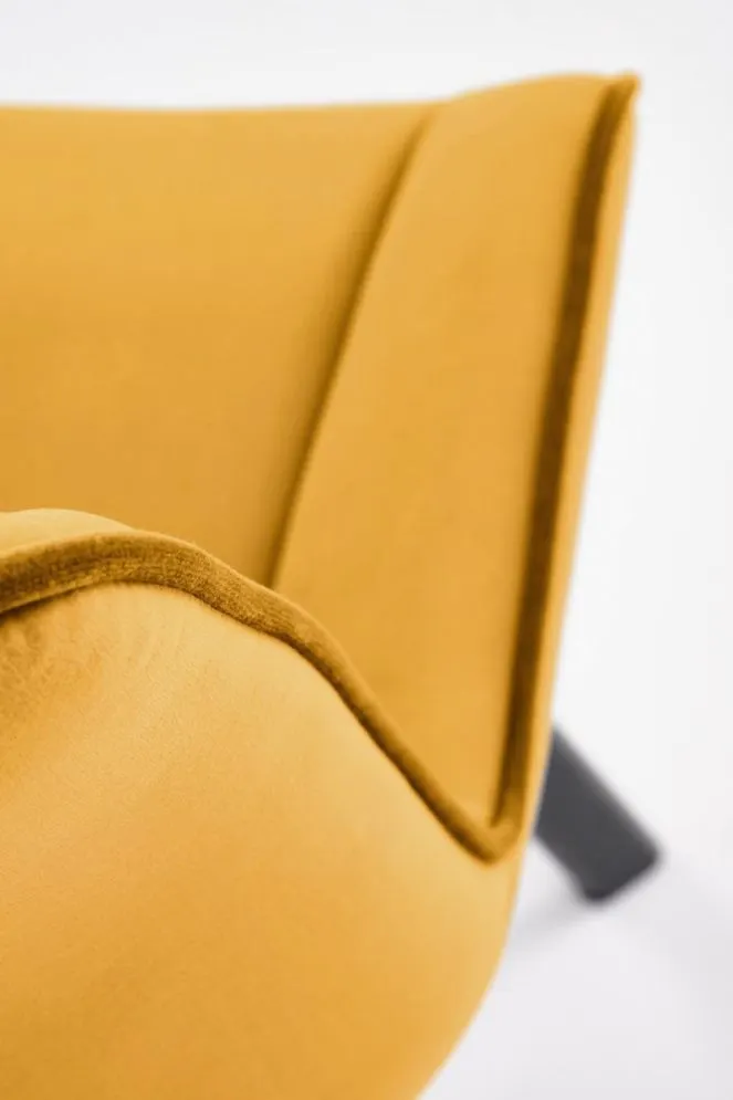 Krzesło tapicerowane K520 VELVET musztardowe obracane welurowe I sklep meblowy MIRAT. styl GLAMOUR, LOFT