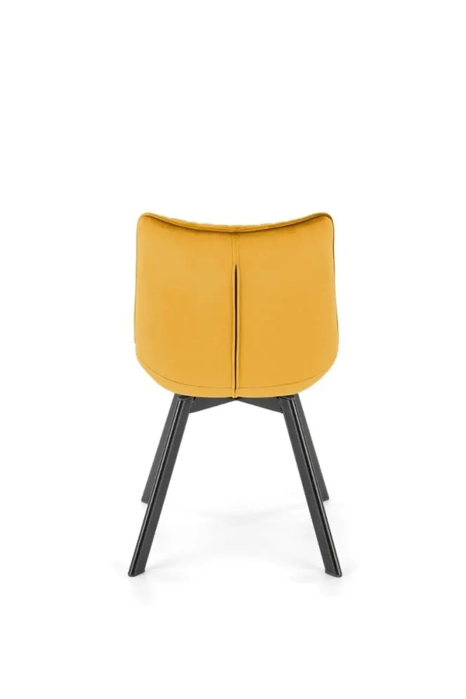 Krzesło tapicerowane K520 VELVET musztardowe obracane welurowe I sklep meblowy MIRAT. styl GLAMOUR, LOFT