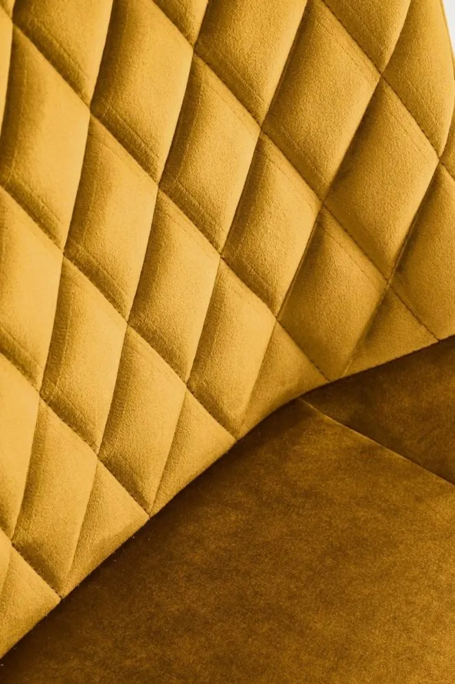 Krzesło tapicerowane K520 VELVET musztardowe obracane welurowe I sklep meblowy MIRAT. styl GLAMOUR, LOFT