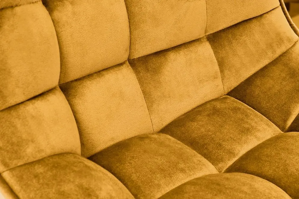 Hoker H-95 musztardowy z regulacją wysokości I sklep meblowy MIRAT. styl GLAMOUR