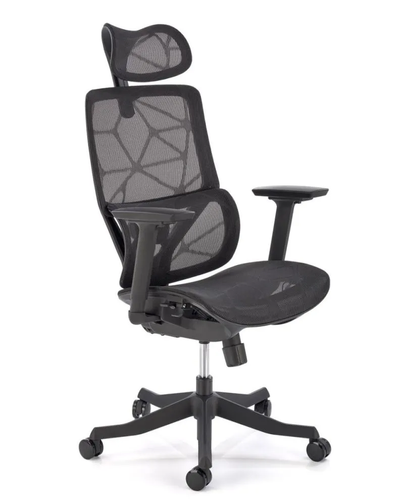 Fotel biurowy OSVALDO czarny z regulowanym zagłówkiem I sklep meblowy MIRAT.