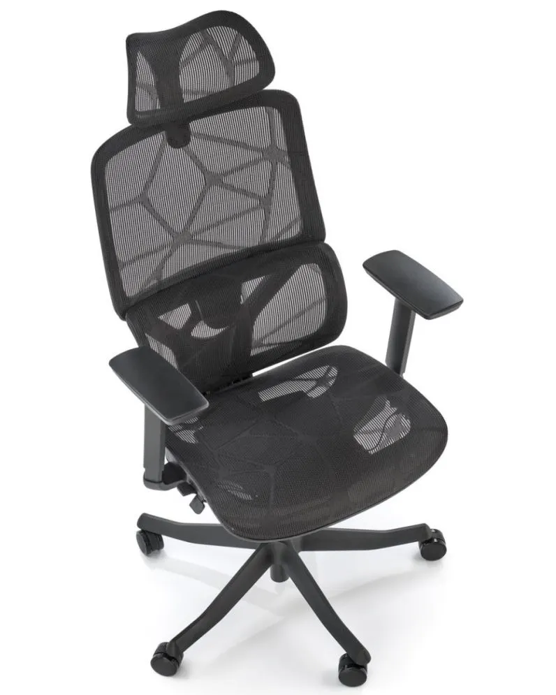 Fotel biurowy OSVALDO czarny z regulowanym zagłówkiem I sklep meblowy MIRAT.