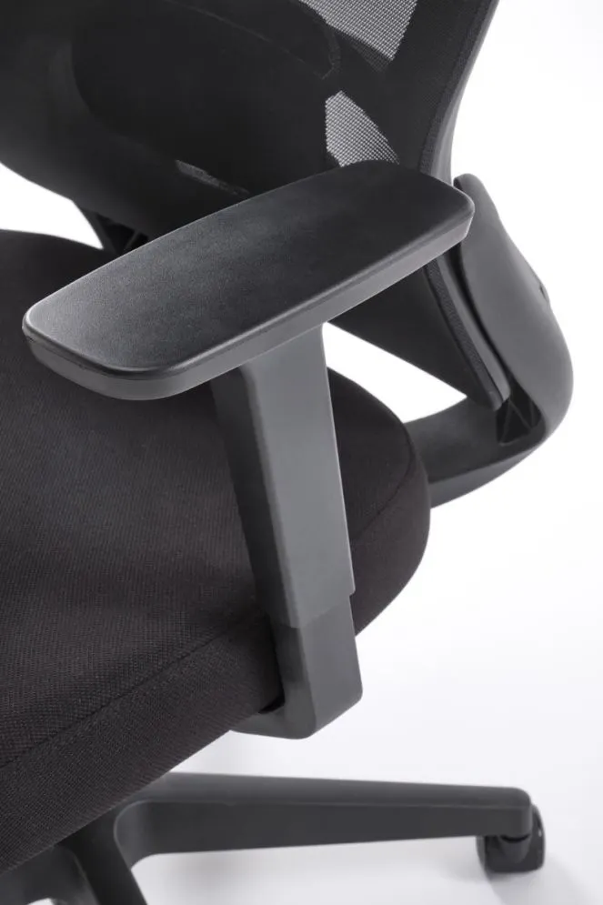 Fotel biurowy SONAR czarny z regulowanymi podłokietnikami I sklep meblowy MIRAT.