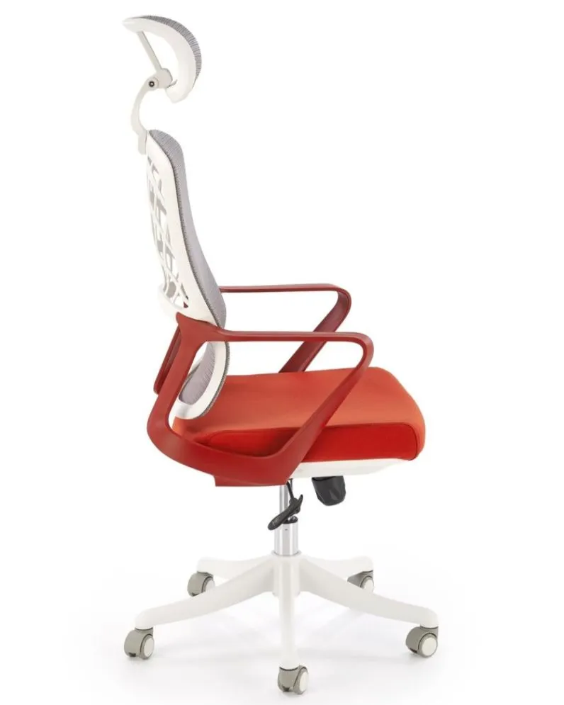 Fotel biurowy VESUVIO cynamonowy/biały z zagłówkiem I sklep meblowy MIRAT.