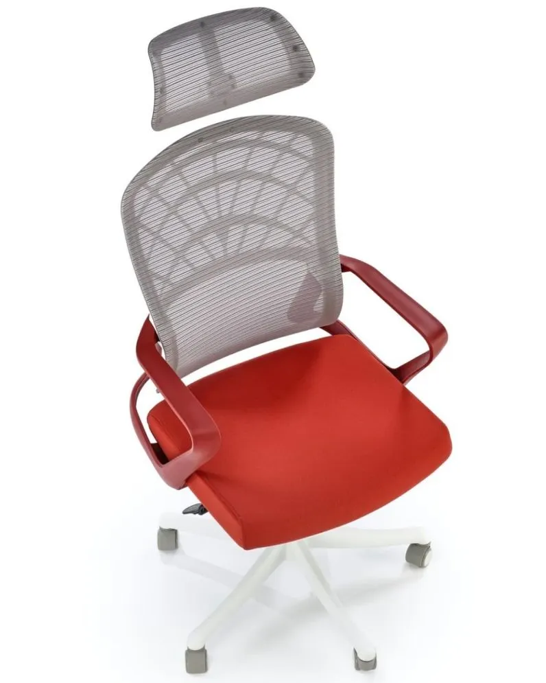 Fotel biurowy VESUVIO cynamonowy/biały z zagłówkiem I sklep meblowy MIRAT.