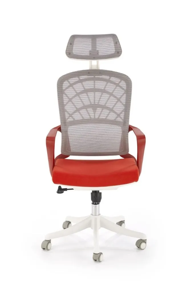 Fotel biurowy VESUVIO cynamonowy/biały z zagłówkiem I sklep meblowy MIRAT.