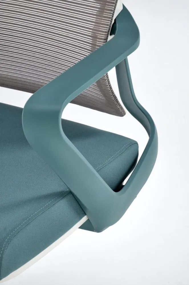 Fotel biurowy VESUVIO 2 turkusowy/biały z regulowanym zagłówkiem I sklep meblowy MIRAT.