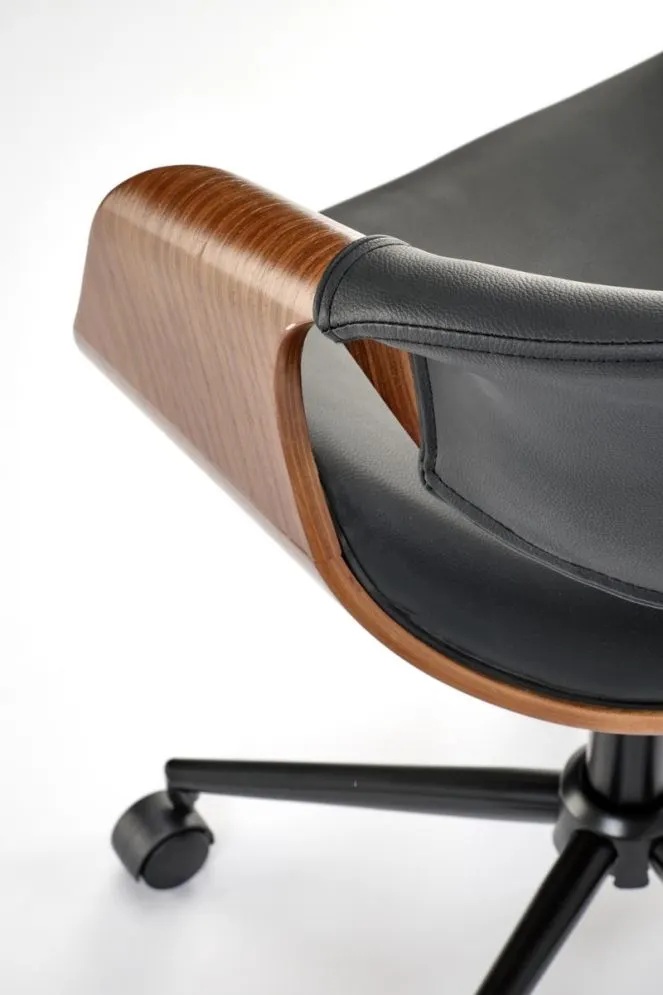 Fotel biurowy BILBO czarny/orzech ze sklejki I sklep meblowy MIRAT.