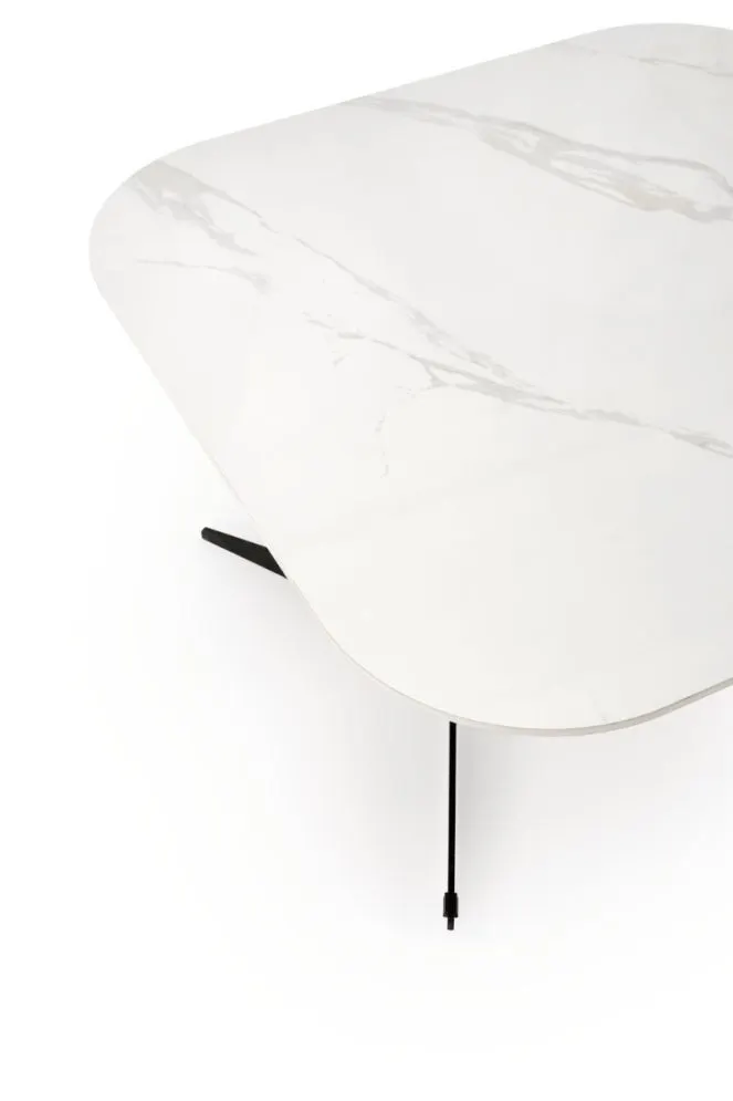 Ława BORNA 80x80 biały marmur/czarna glamour I sklep meblowy MIRAT. styl GLAMOUR