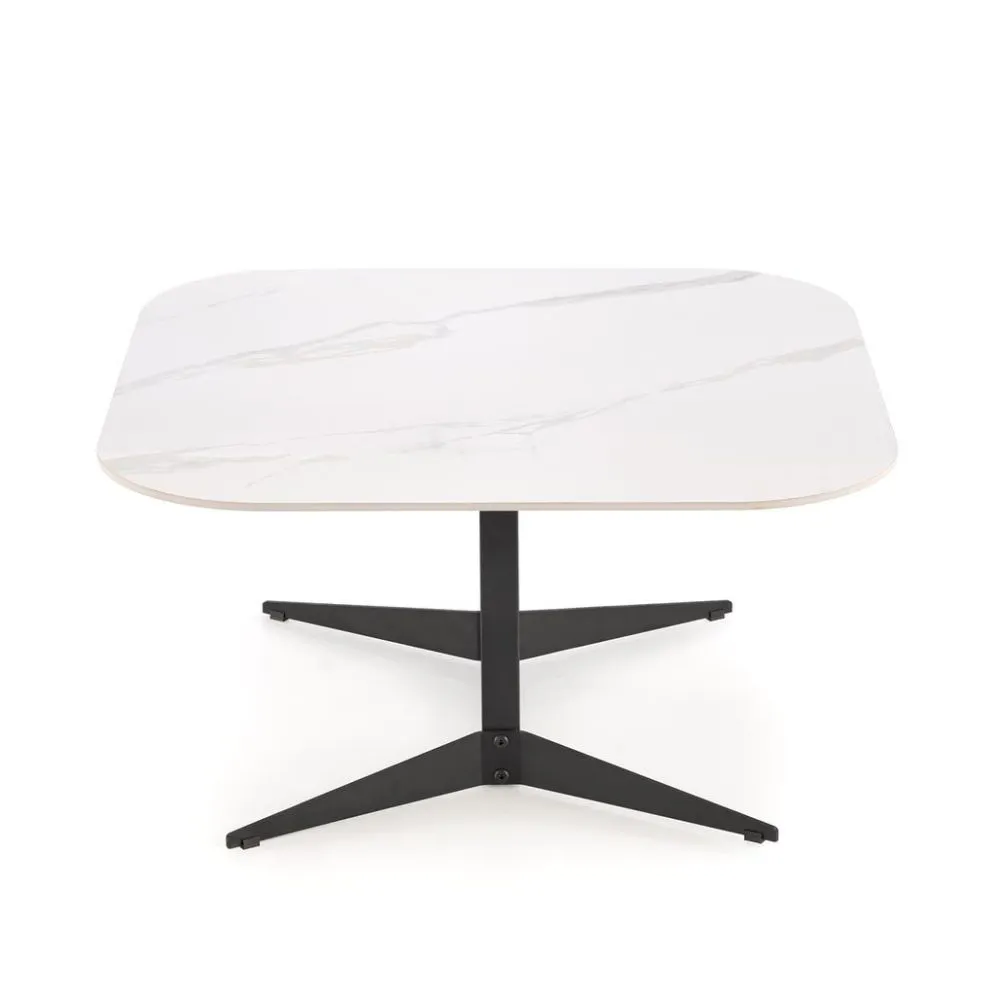 Ława BORNA 80x80 biały marmur/czarna glamour I sklep meblowy MIRAT. styl GLAMOUR