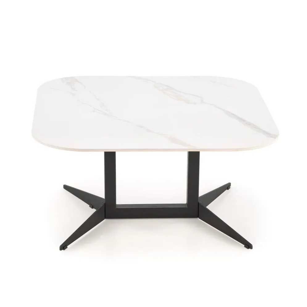 Ława BORNA 80x80 biały marmur/czarna glamour I sklep meblowy MIRAT. styl GLAMOUR