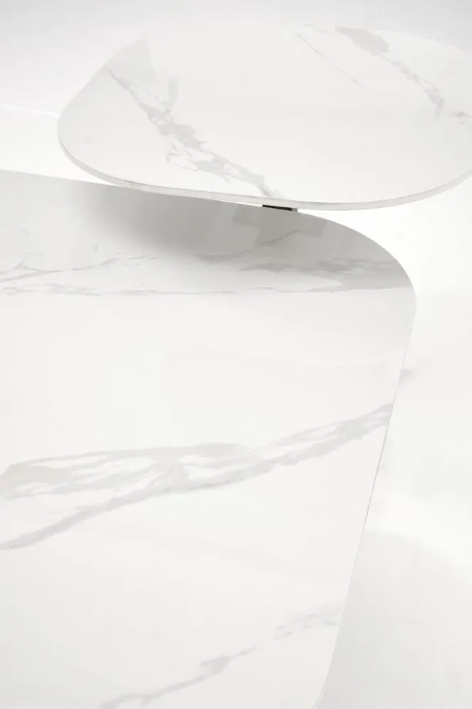 Ława BORNA 80x80 biały marmur/czarna glamour I sklep meblowy MIRAT. styl GLAMOUR