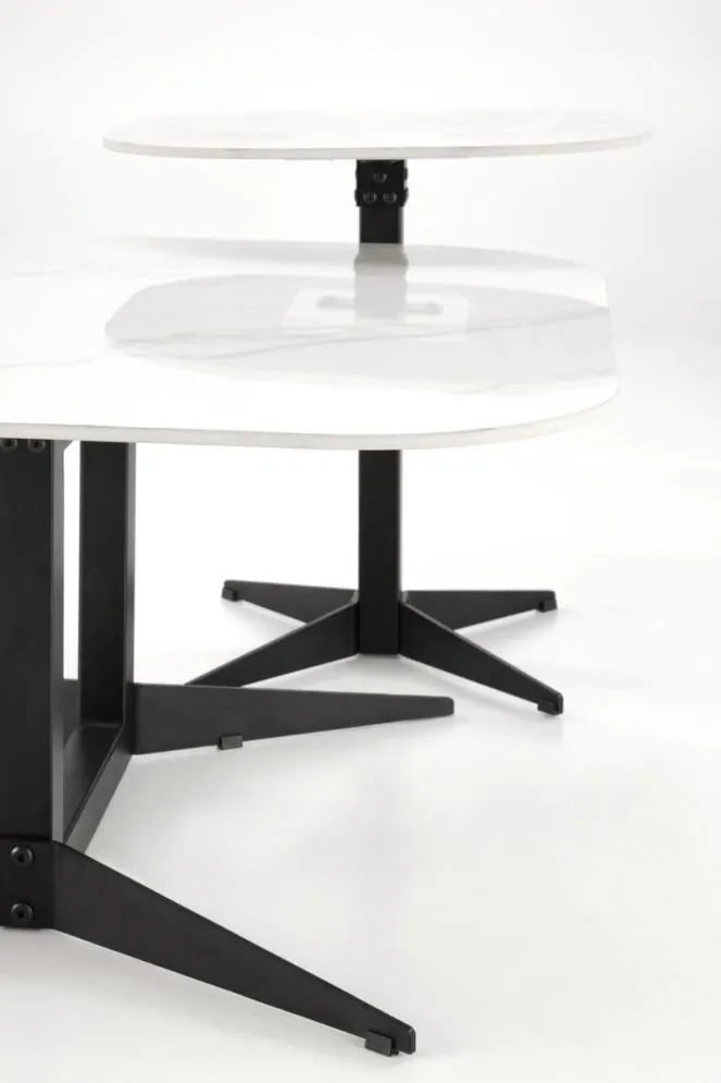 Ława BORNA 80x80 biały marmur/czarna glamour I sklep meblowy MIRAT. styl GLAMOUR