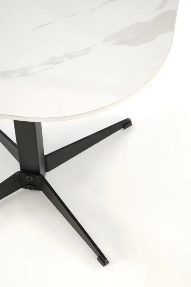 Ława BORNA S 50x50 biały marmur/czarna na jednej nodze I sklep meblowy MIRAT. styl GLAMOUR