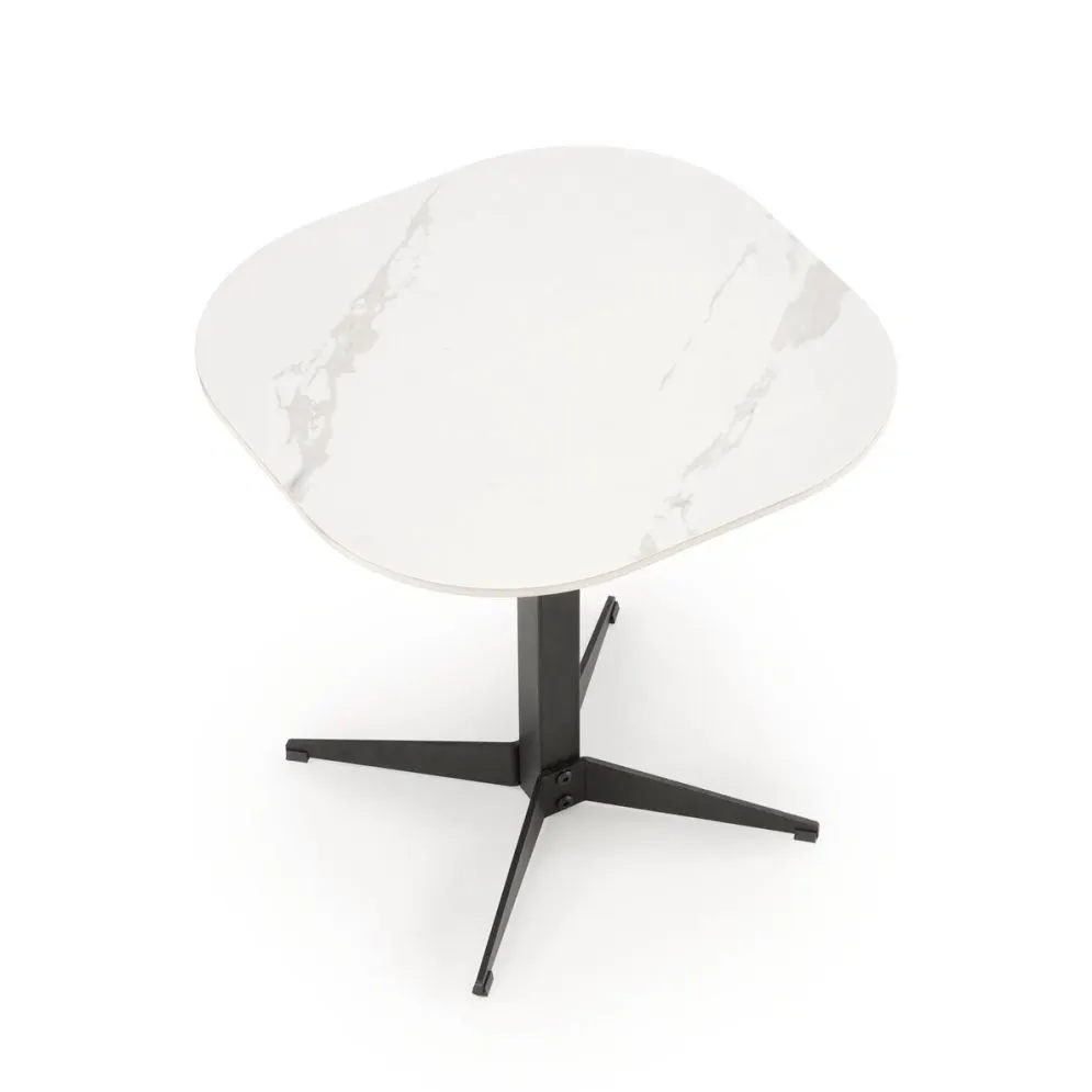 Ława BORNA S 50x50 biały marmur/czarna na jednej nodze I sklep meblowy MIRAT. styl GLAMOUR