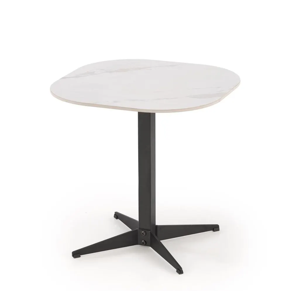 Ława BORNA S 50x50 biały marmur/czarna na jednej nodze I sklep meblowy MIRAT. styl GLAMOUR