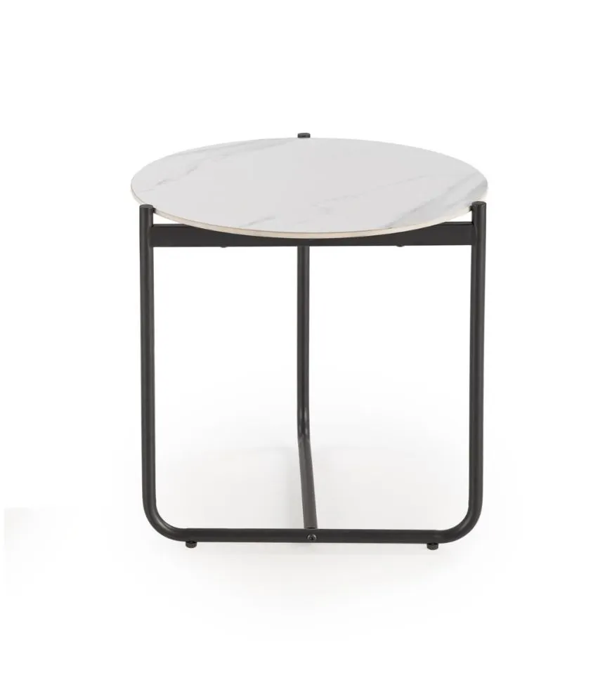 Stolik kawowy ACUNA S 50x50 biały marmur/czarna do salonu I sklep meblowy MIRAT. styl GLAMOUR