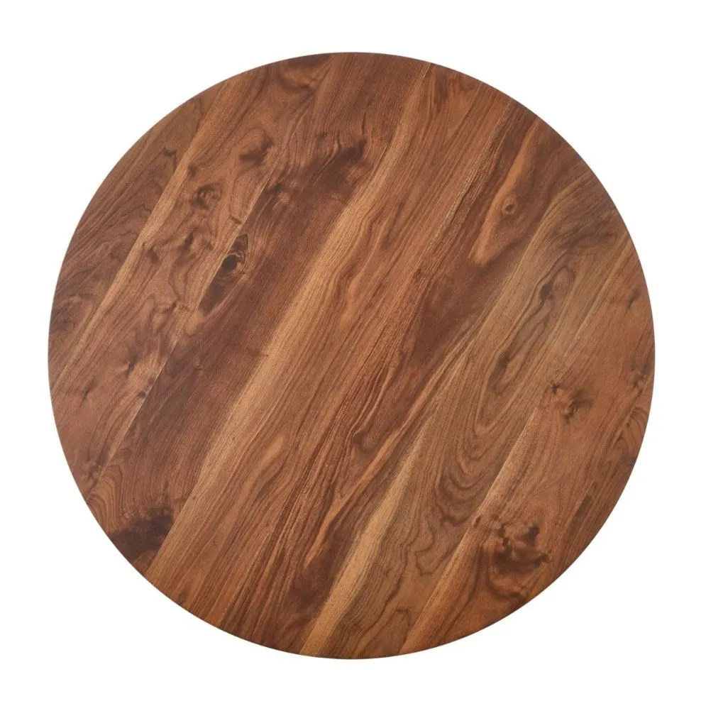 Stół okrągły DOMENICO 110x110 orzech ze złotymi wstawkami glamour | MIRAT.