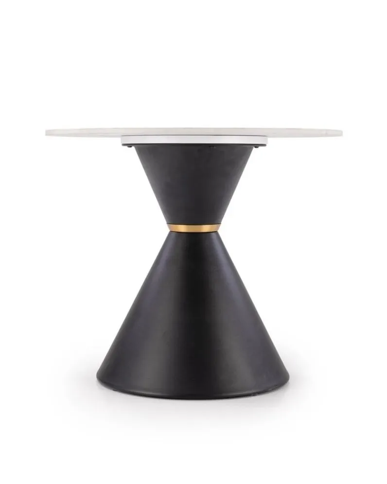 Stolik kawowy GORETTI_S 60x60 biały marmur/czarny na metalowej podstawie I sklep meblowy MIRAT. styl GLAMOUR