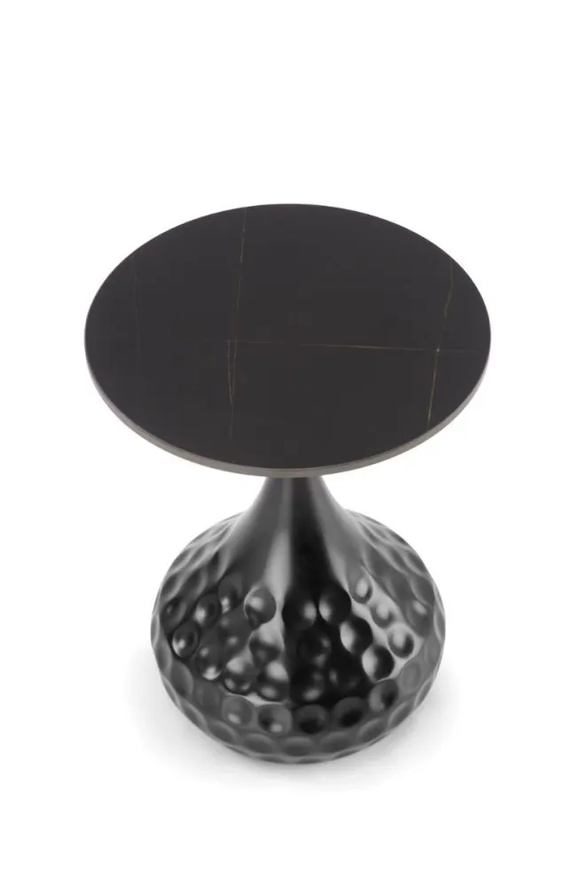 Stolik kawowy VERDE 40x40 czarny/czarny marmur okrągły I sklep meblowy MIRAT.