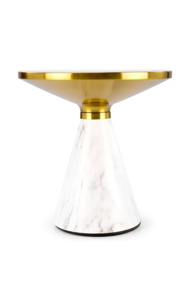 Stolik kawowy TALBI 50x50 biały marmur/złoty glamour I sklep meblowy MIRAT. styl GLAMOUR
