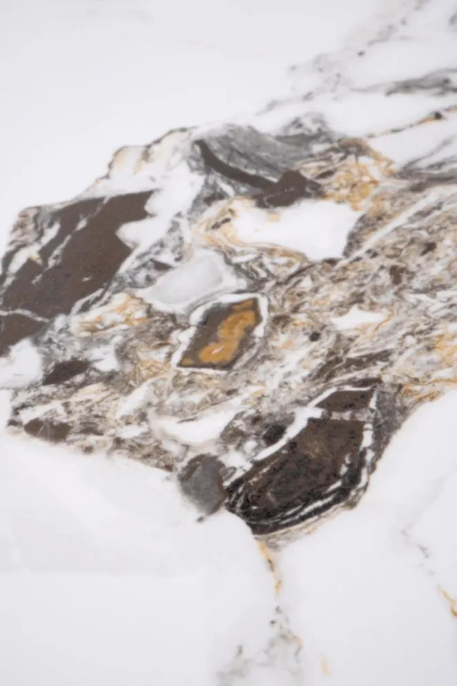 Stolik kawowy ROSA 50x50 biały marmur/szary marmur/złoty okrągły I sklep meblowy MIRAT. styl GLAMOUR