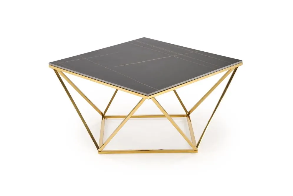 Ława FELICIA 80x80 czarny marmur/złota w stylu glamour I sklep meblowy MIRAT. styl GLAMOUR