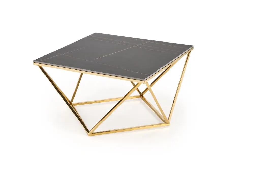 Ława FELICIA 80x80 czarny marmur/złota w stylu glamour I sklep meblowy MIRAT. styl GLAMOUR