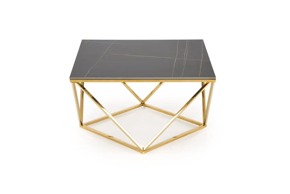 Ława FELICIA 80x80 czarny marmur/złota w stylu glamour I sklep meblowy MIRAT. styl GLAMOUR