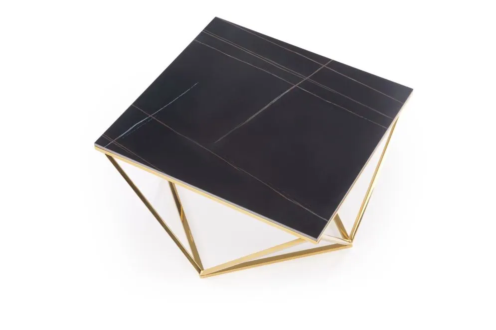 Ława FELICIA 80x80 czarny marmur/złota w stylu glamour I sklep meblowy MIRAT. styl GLAMOUR