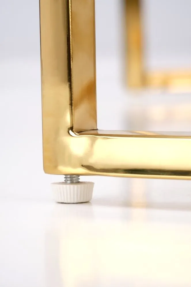 Zestaw ław MERCURY 3 biały marmur/złoty glamour I sklep meblowy MIRAT. styl GLAMOUR