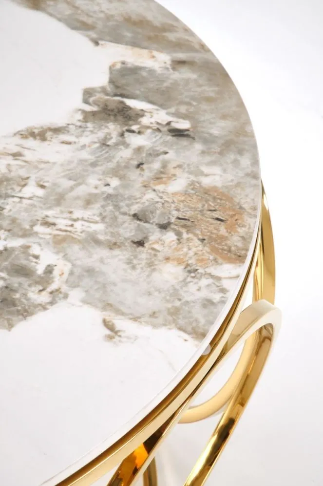 Ława VENUS 2 biały marmur/złota z blatem ze spieku I sklep meblowy MIRAT. styl GLAMOUR