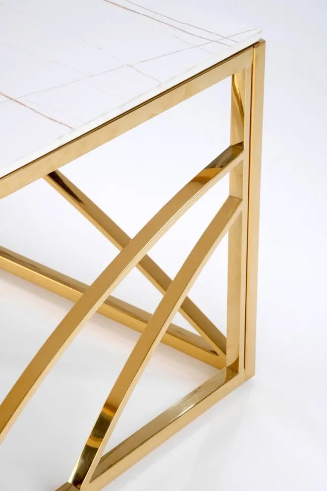 Ława UNIVERSE 3 120x60 biały marmur/złota w stylu glamour I sklep meblowy MIRAT. styl GLAMOUR