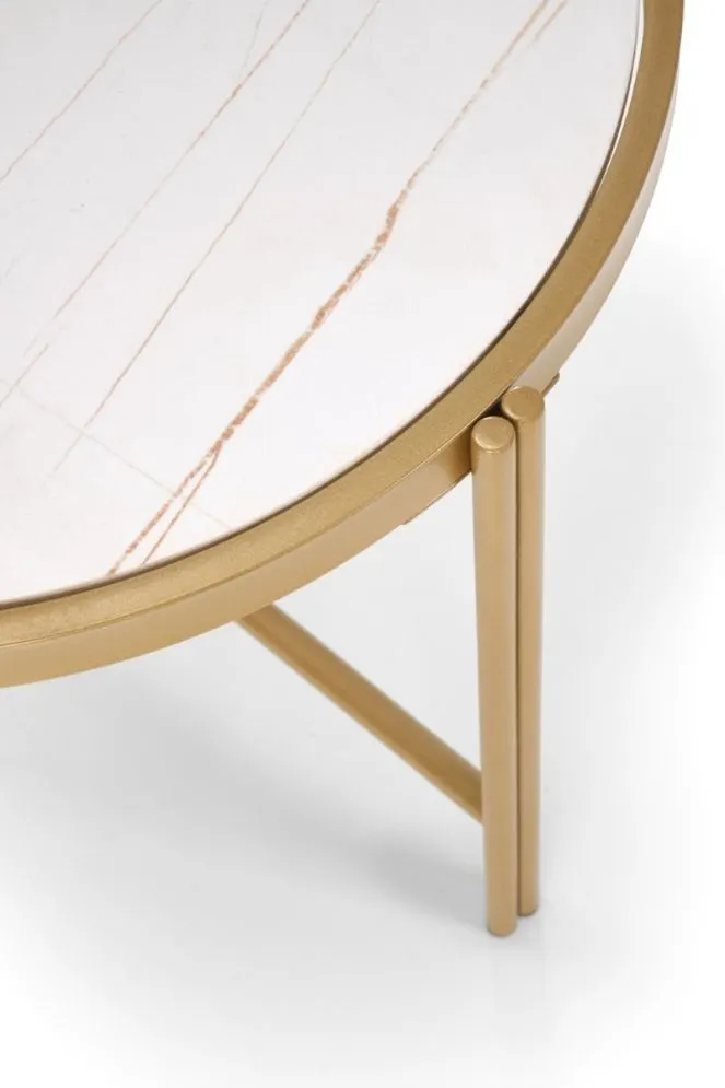 Zestaw 2 stolików FATIMA biały marmur/złoty w stylu glamour I sklep meblowy MIRAT. styl GLAMOUR