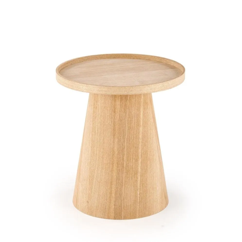 Stolik kawowy EDITTA 45x45 dąb naturalny okrągły I sklep meblowy MIRAT. styl SKANDYNAWSKI