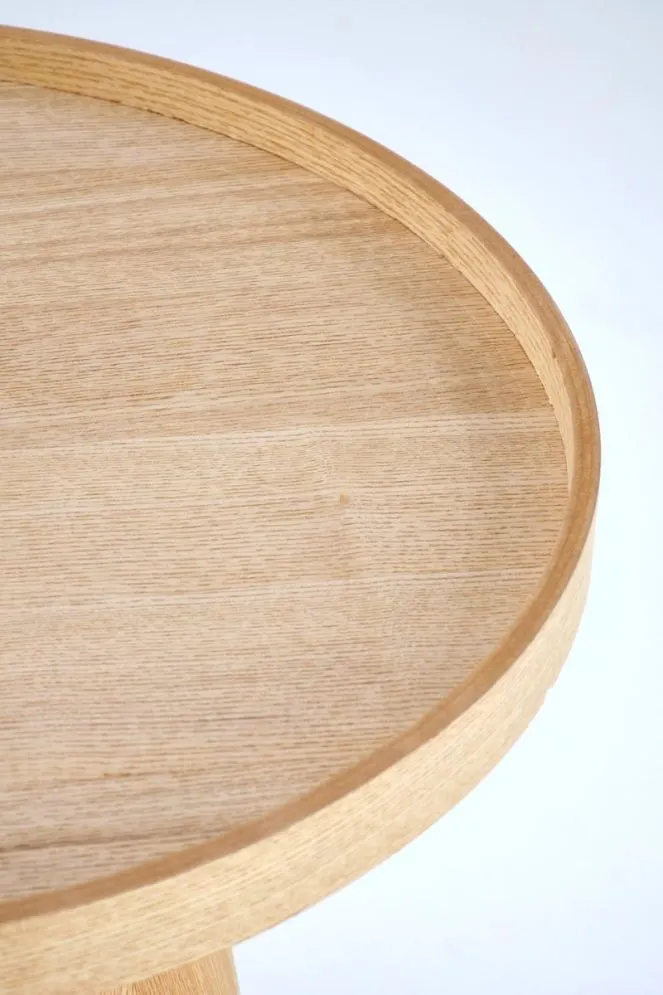 Stolik kawowy EDITTA 45x45 dąb naturalny okrągły I sklep meblowy MIRAT. styl SKANDYNAWSKI